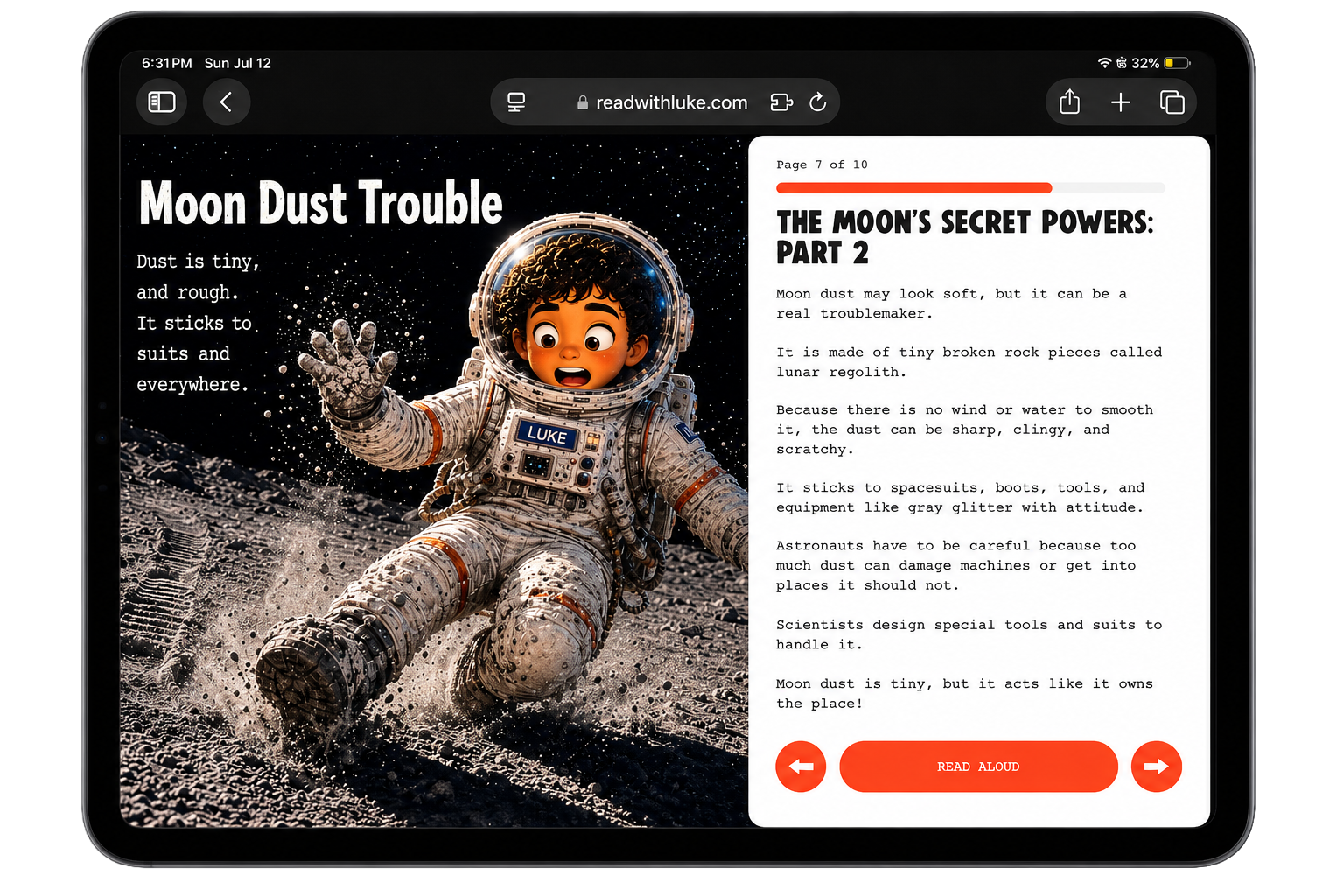 Read With Luke interactive story reader